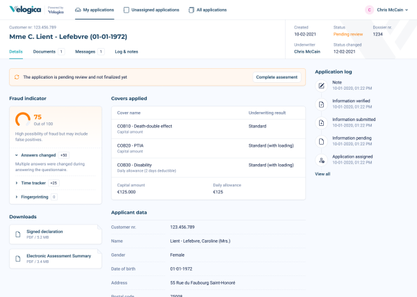 Underwriting Screen 2
